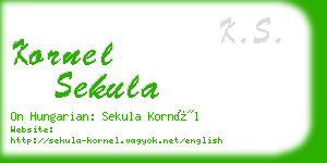 kornel sekula business card